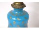 Baccarat blue opaline oil lamp gilt bronze Napoleon III XIXth