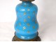 Baccarat blue opaline oil lamp gilt bronze Napoleon III XIXth