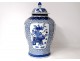 Pot pot covered white-blue Chinese porcelain signed Kangxi Qing