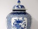 Pot pot covered white-blue Chinese porcelain signed Kangxi Qing