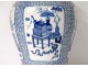 Pot pot covered white-blue Chinese porcelain signed Kangxi Qing