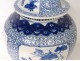 Pot pot covered white-blue Chinese porcelain signed Kangxi Qing