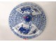 Pot pot covered white-blue Chinese porcelain signed Kangxi Qing