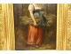 HSP painting Léonard Saurfelt portrait young woman wood bundle forest XIX