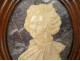 2 marble bas-relief sculptures profile Louis XVI Marie-Antoinette XVIII