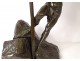Large bronze sculpture Jean Verschneider Founder effort LNJL Paris XXth