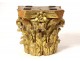 Small Corinthian capital carved wood gilt acanthus flowers XVIIth century