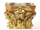Small Corinthian capital carved wood gilt acanthus flowers XVIIth century