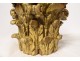 Small Corinthian capital carved wood gilt acanthus flowers XVIIth century