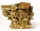 Small Corinthian capital carved wood gilt acanthus flowers XVIIth century