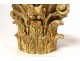 Small Corinthian capital carved wood gilt acanthus flowers XVIIth century