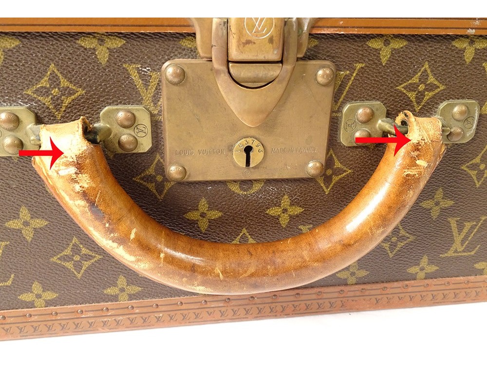 Louis Vuitton Alzer old suitcase leather monogram canvas vintage