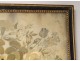 Large embroidery silk bouquet wedding flowers blackened frame vase 1812 XIX