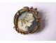 Small miniature painted brooch 18 carat gold portrait woman XIXth century