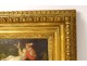 Small HSP painting Lanfant de Metz children bird landscape golden frame 19th