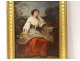 HST painting portrait woman fruit basket landscape Sapey XIXth century