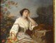 HST painting portrait woman fruit basket landscape Sapey XIXth century