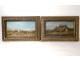 Pair HSP orientalist paintings E. Fromentin Arab horsemen XIXth