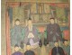 Fabric painting 11 Chinese ancestors Mandarin dignitaries China XIXth century