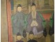 Fabric painting 11 Chinese ancestors Mandarin dignitaries China XIXth century