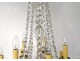 Large chandelier 15 lights gilt bronze cut crystal tassels tinsel nineteenth