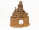 Terracotta sculpture pendulum movement musician cock 18th