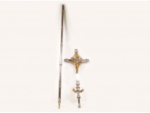 Processional cross in silver gold bronze 19th