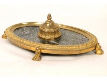 Empire ormolu inkwell Palmettes Napoleon III 19th