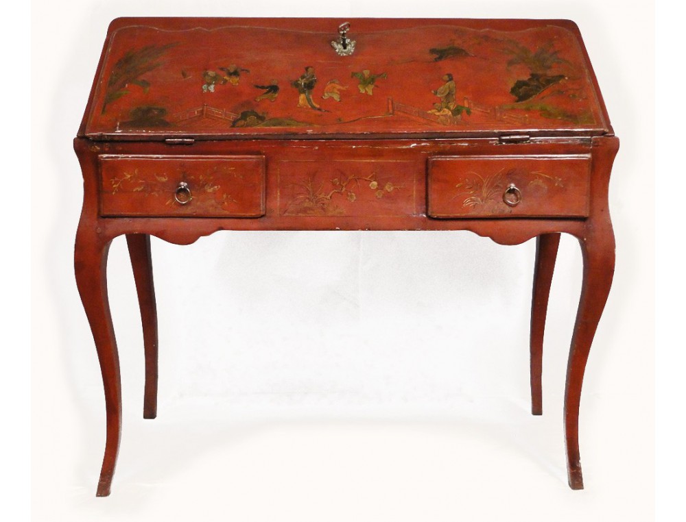 Louis Xv Desk Slope Chinese Lacquer 18th Loading Zoom