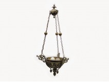 Chandelier in gilded bronze arabesque Viollet-le-Duc 19th