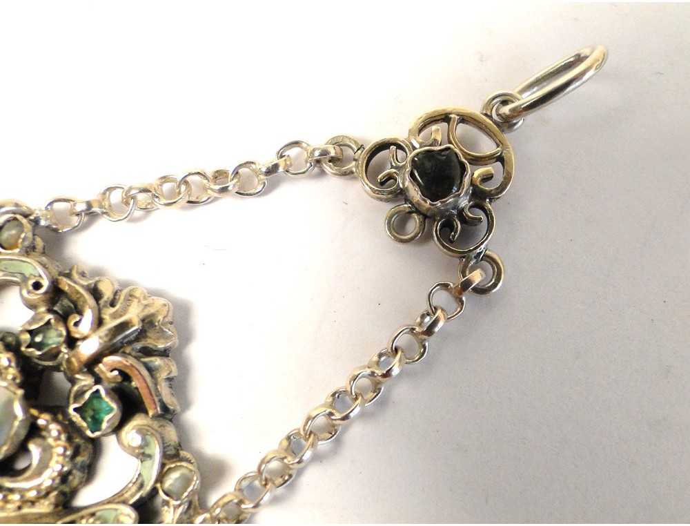 Pendentif Ancien En Argent Massif 925 - Breloque Art Nouveau Forme Voiture - Occasion