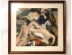 Tempera paint naked women languishing 20th Gérardin