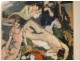 Tempera paint naked women languishing 20th Gérardin