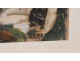 Tempera paint naked women languishing 20th Gérardin