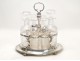Vinegar cruet-door service crystal and silver Louis XV 19th Odiot