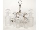 Vinegar cruet-door service crystal and silver Louis XV 19th Odiot