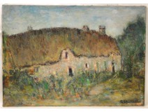 HST campaign Cottage Painting Landscape Georges Ballerat 20th
