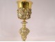 Large silver chalice vermeil Christ Angel Minerva Dejean &amp; Martin 661gr XIXth