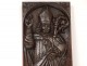 Decorative panel Haute Epoque carved wood bishop butt miter XVII