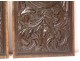 Pair of Haute Epoque carved wood panels head of acanthus cherubs 17th century