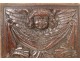 Pair of Haute Epoque carved wood panels head of acanthus cherubs 17th century