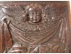 Pair of Haute Epoque carved wood panels head of acanthus cherubs 17th century