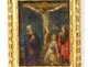 Small painting HSC crucifixion Virgin Mary Magdalene Jesus punches XVIIIth