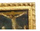 Small painting HSC crucifixion Virgin Mary Magdalene Jesus punches XVIIIth