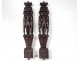 Pair of Haute Epoque sculptures in carved wood with native woodwork from the 17th century