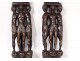 Pair of Haute Epoque sculptures in carved wood with native woodwork from the 17th century