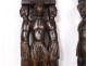 Pair of Haute Epoque sculptures in carved wood with native woodwork from the 17th century