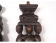 Pair of Haute Epoque sculptures in carved wood with native woodwork from the 17th century