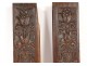 Pair of panels with carved woodwork Haute Epoque frieze shells 17th century