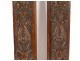 Pair of panels with carved woodwork Haute Epoque frieze shells 17th century